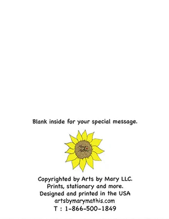Back view - blank inside for your special message - Arts by Mary - artsbymarymathis.com