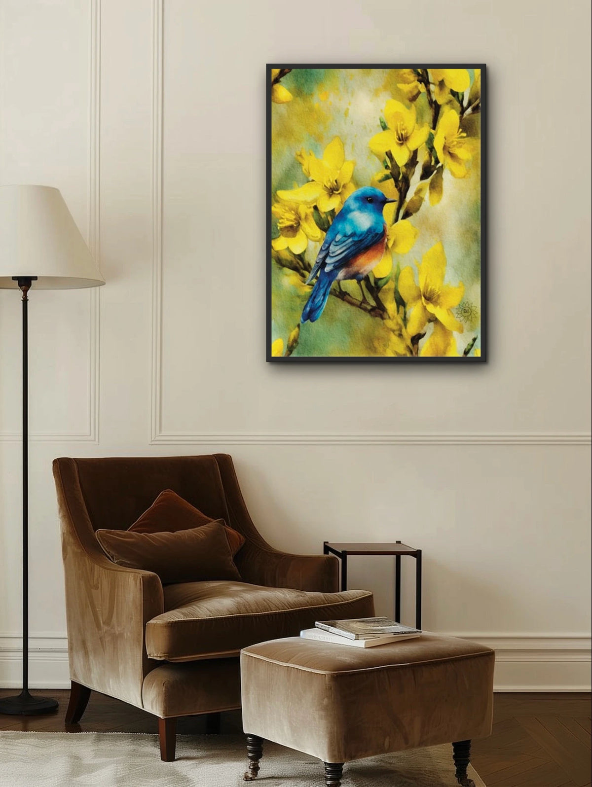 Serene Beauty - extra large 36 x 48 framed art print shown hanging on a wall