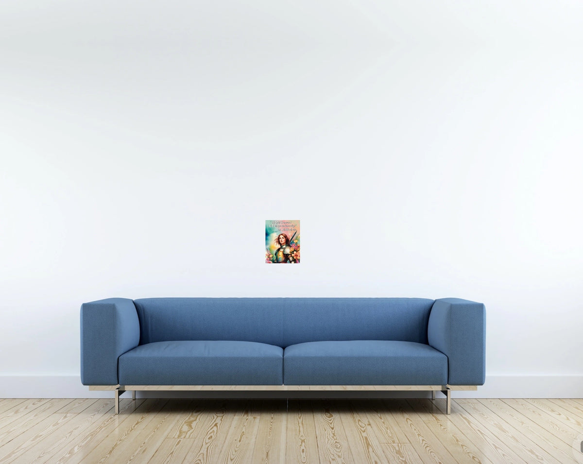Saint Joan of Arc - small 8 x 10 unframed art print shown hanging on a wall