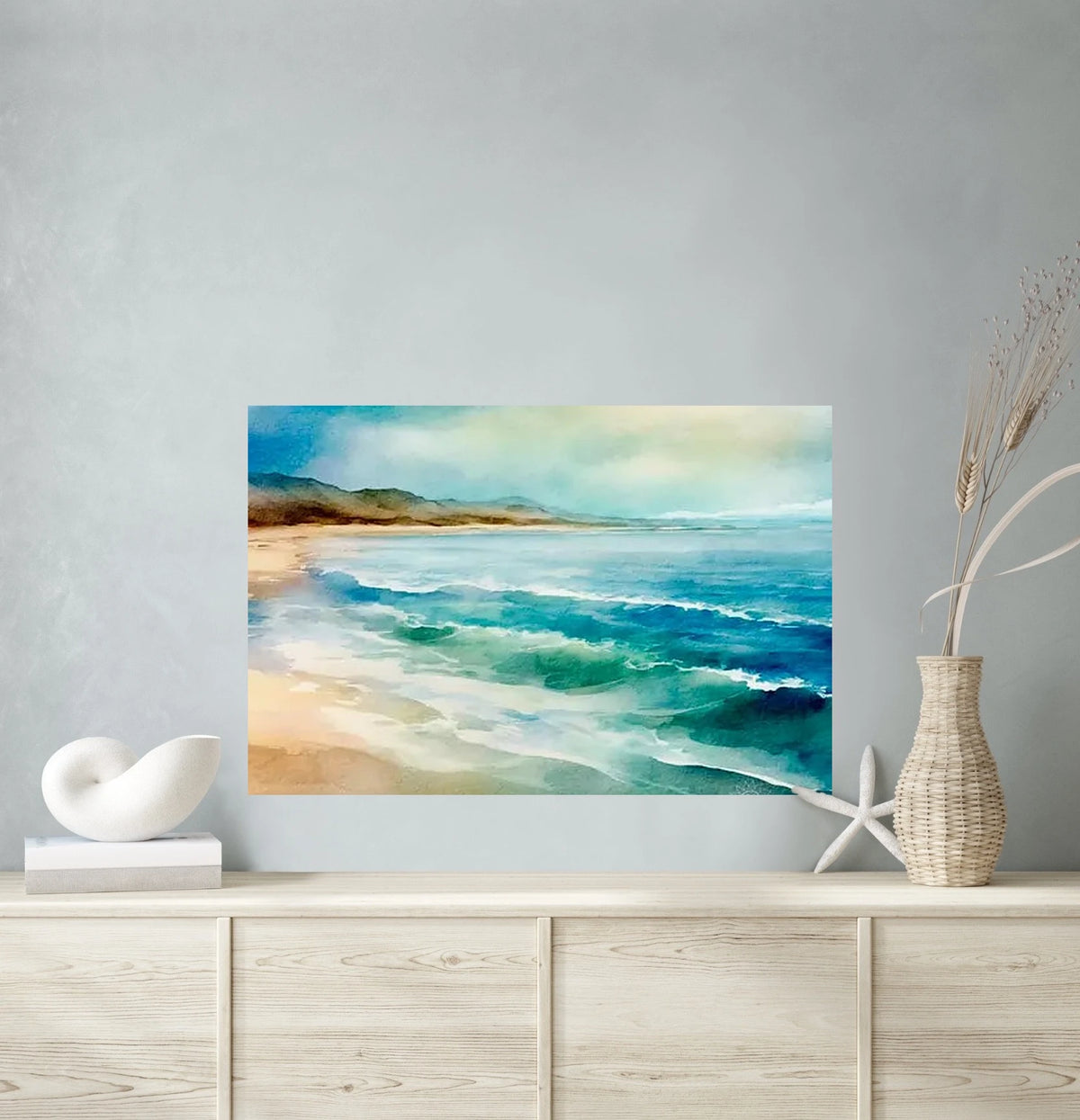 Serenity By the Sea Watercolor Paper Art Prints