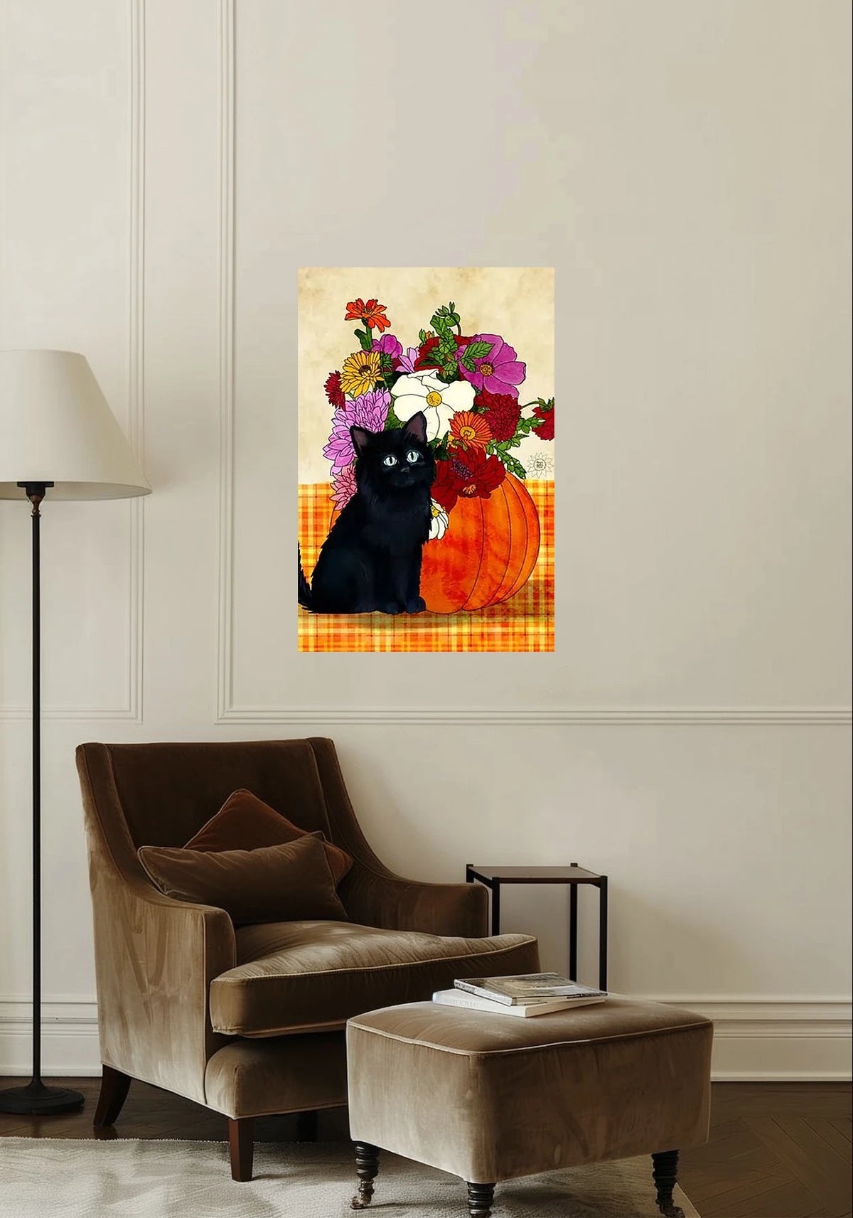 Shadow the Kitten Harvest Time Watercolor Paper Art Prints