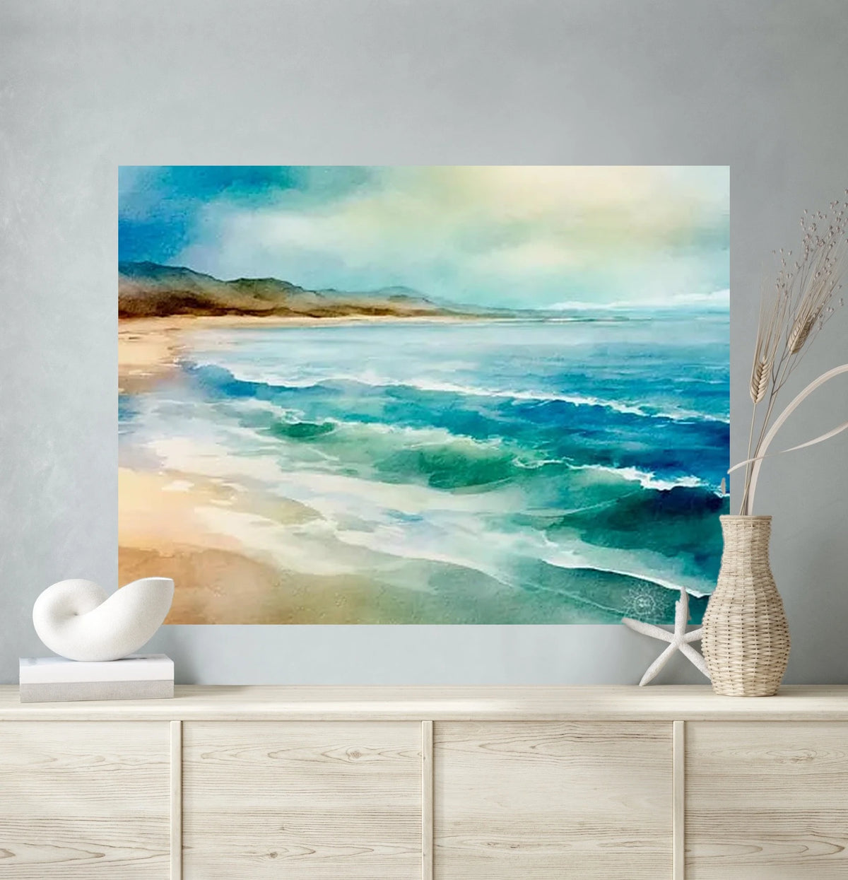 Serenity By the Sea Watercolor Paper Art Prints