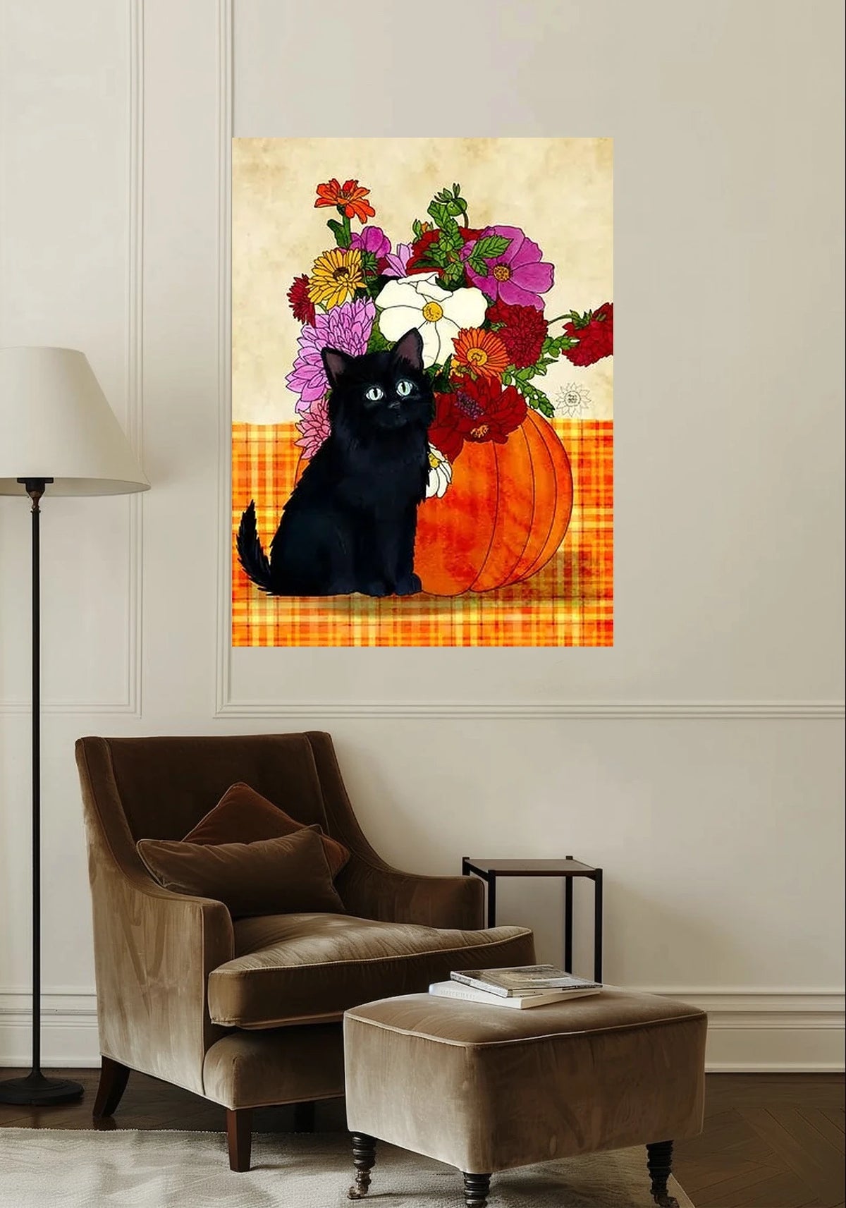 Shadow the Kitten Harvest Time Watercolor Paper Art Prints