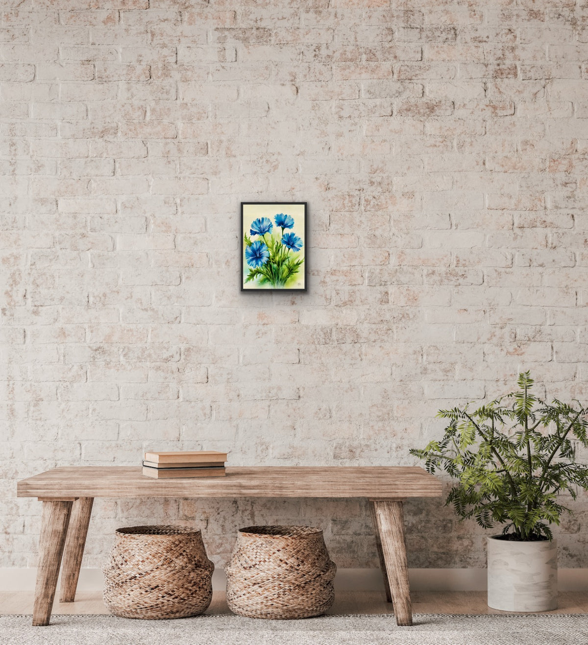 Chicory – Small 8 x10 framed in a black floating frame. Canvas Art Print.