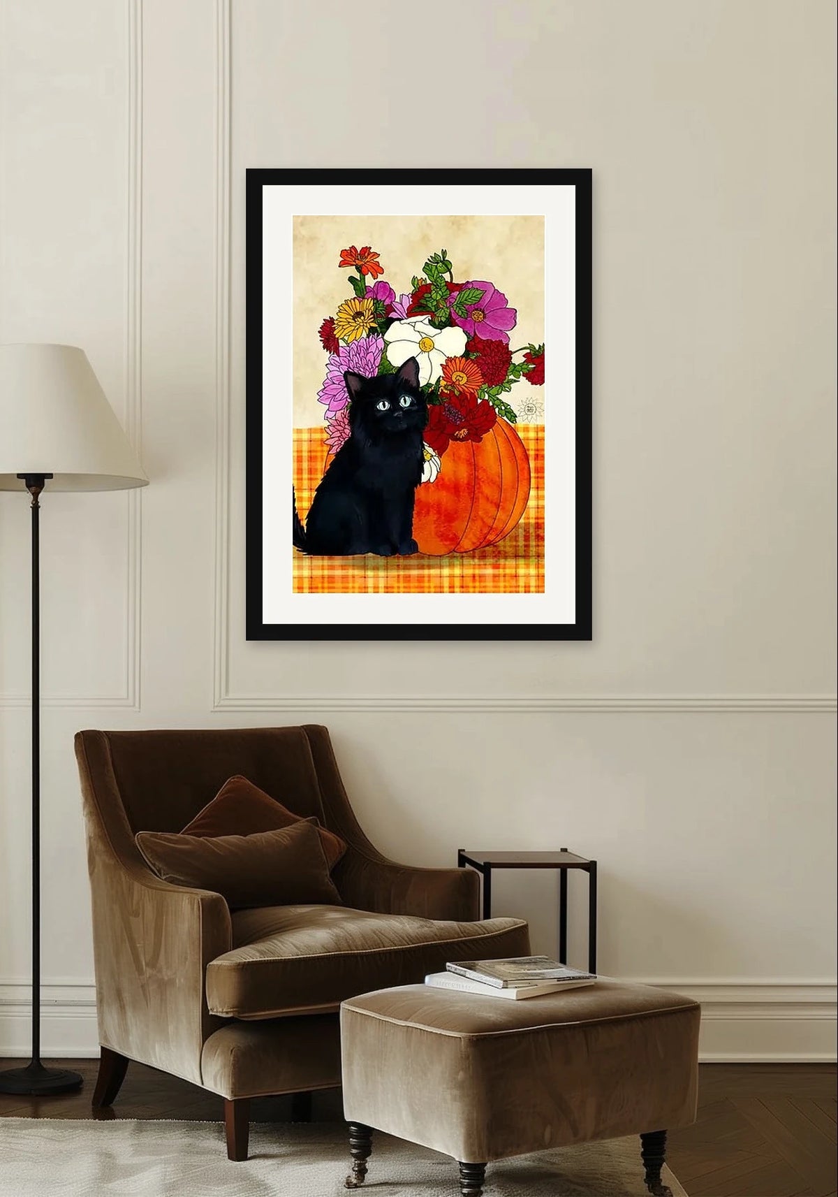 Shadow the Kitten Harvest Time Watercolor Paper Art Prints
