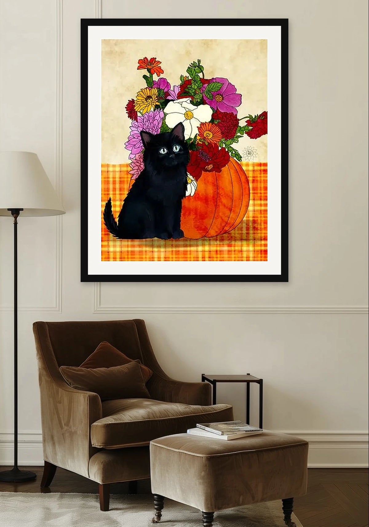 Shadow the Kitten Harvest Time Watercolor Paper Art Prints