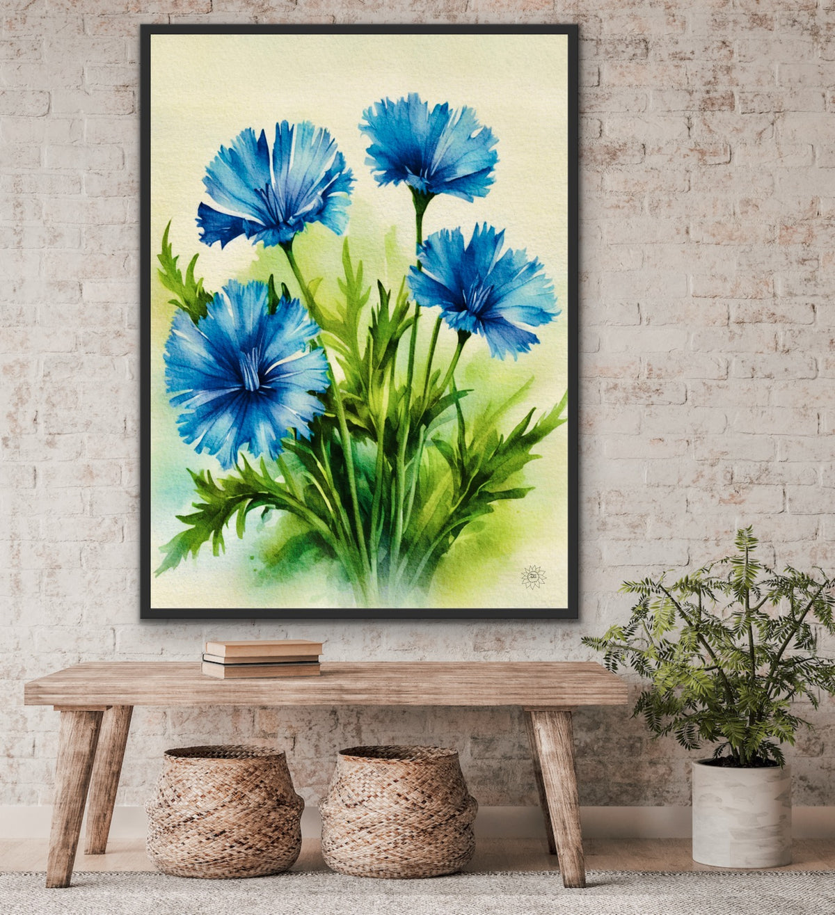 Chicory – Extra large 36 x 48 framed in a black floating frame. Canvas Art Print.