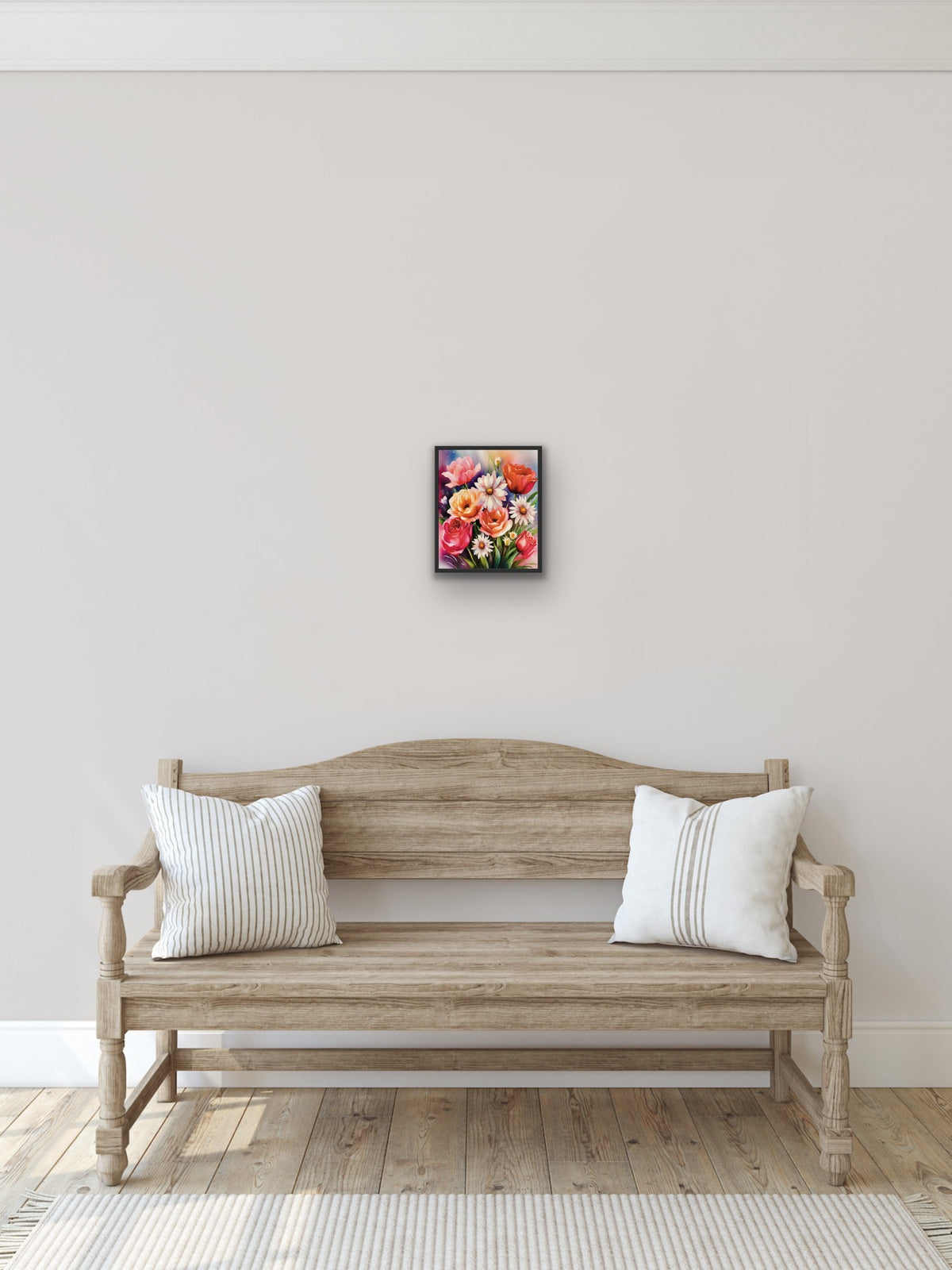 Floral Bouquet – Small 8 x 10 framed in a black floating framed Canvas Art Print.