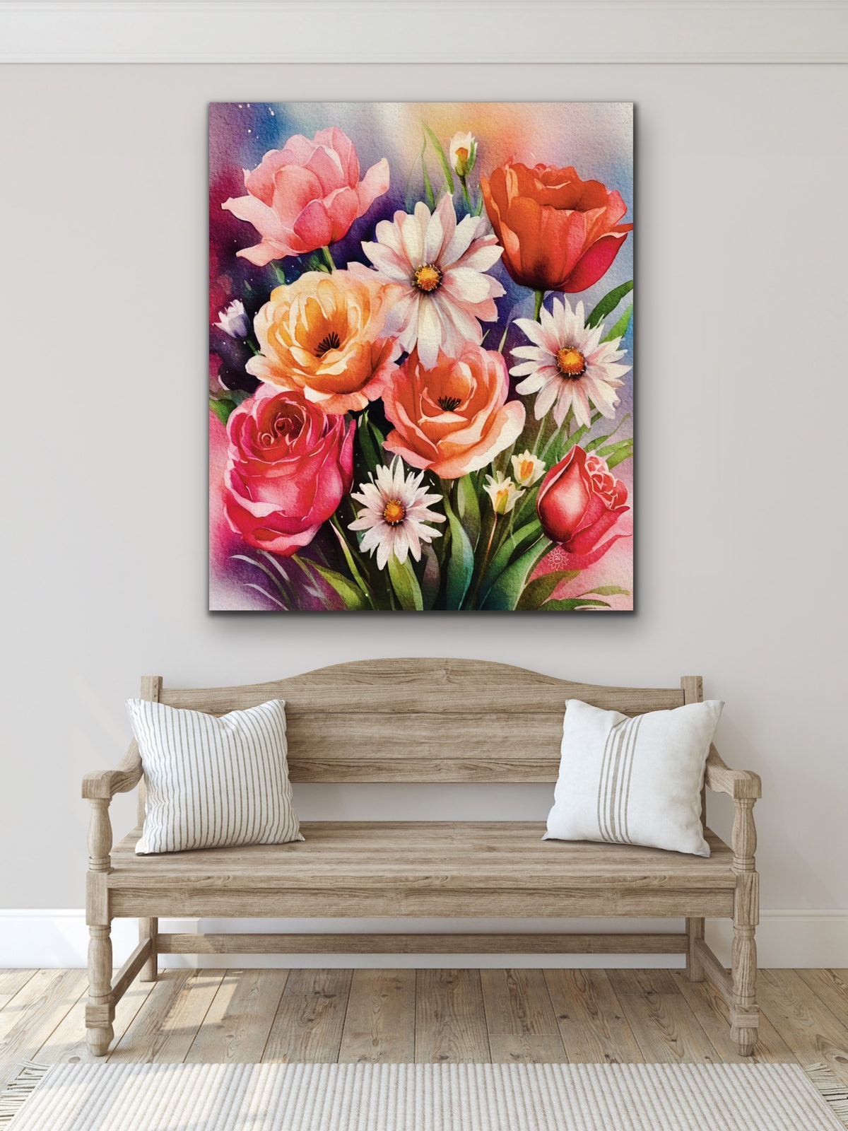 Floral Bouquet – Extra large 36 x 48 unframed Canvas Art Print.