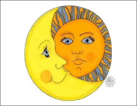 Sun and Moon Watercolor Paper Art Prints