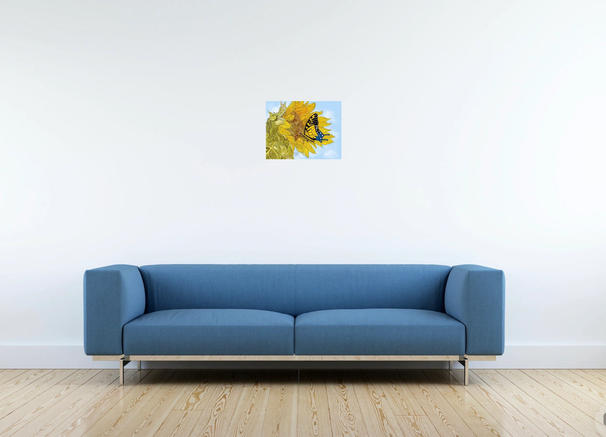 Adel the Butterfly - medium 12 x 16 unframed art print shown hanging on a wall