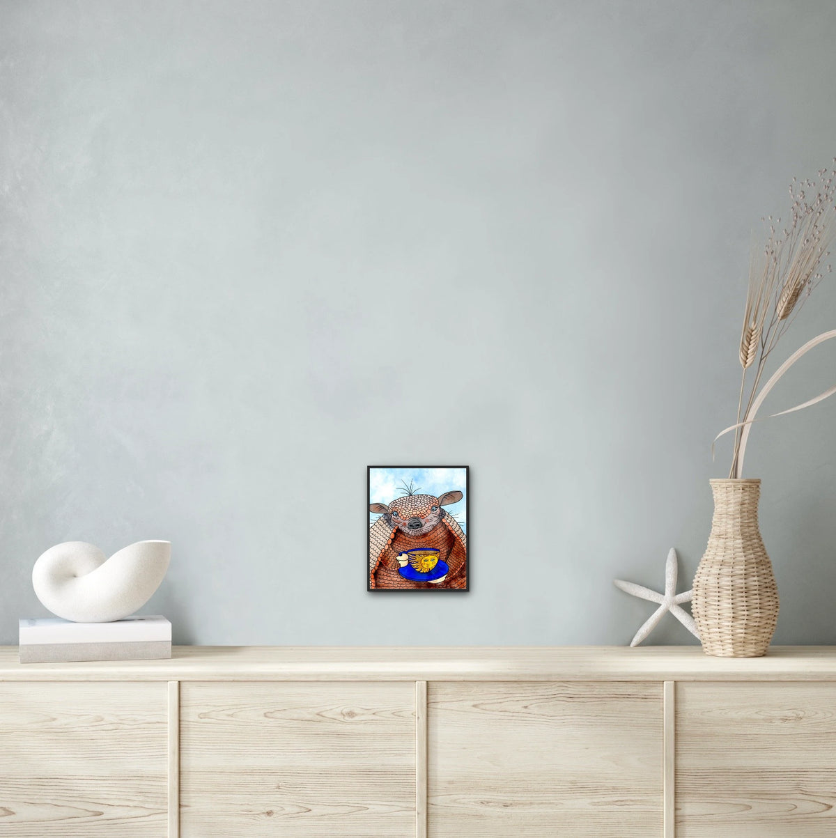 Afternoon Tea - medium 12 x 16 framed art print shown hanging on a wall
