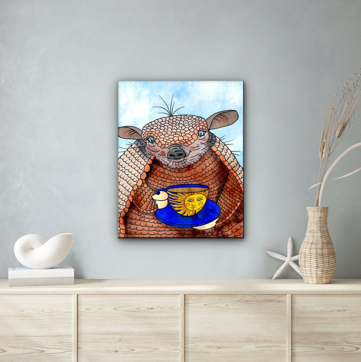 Afternoon Tea - extra large 36 x 48 unframed art print shown hanging on a wall