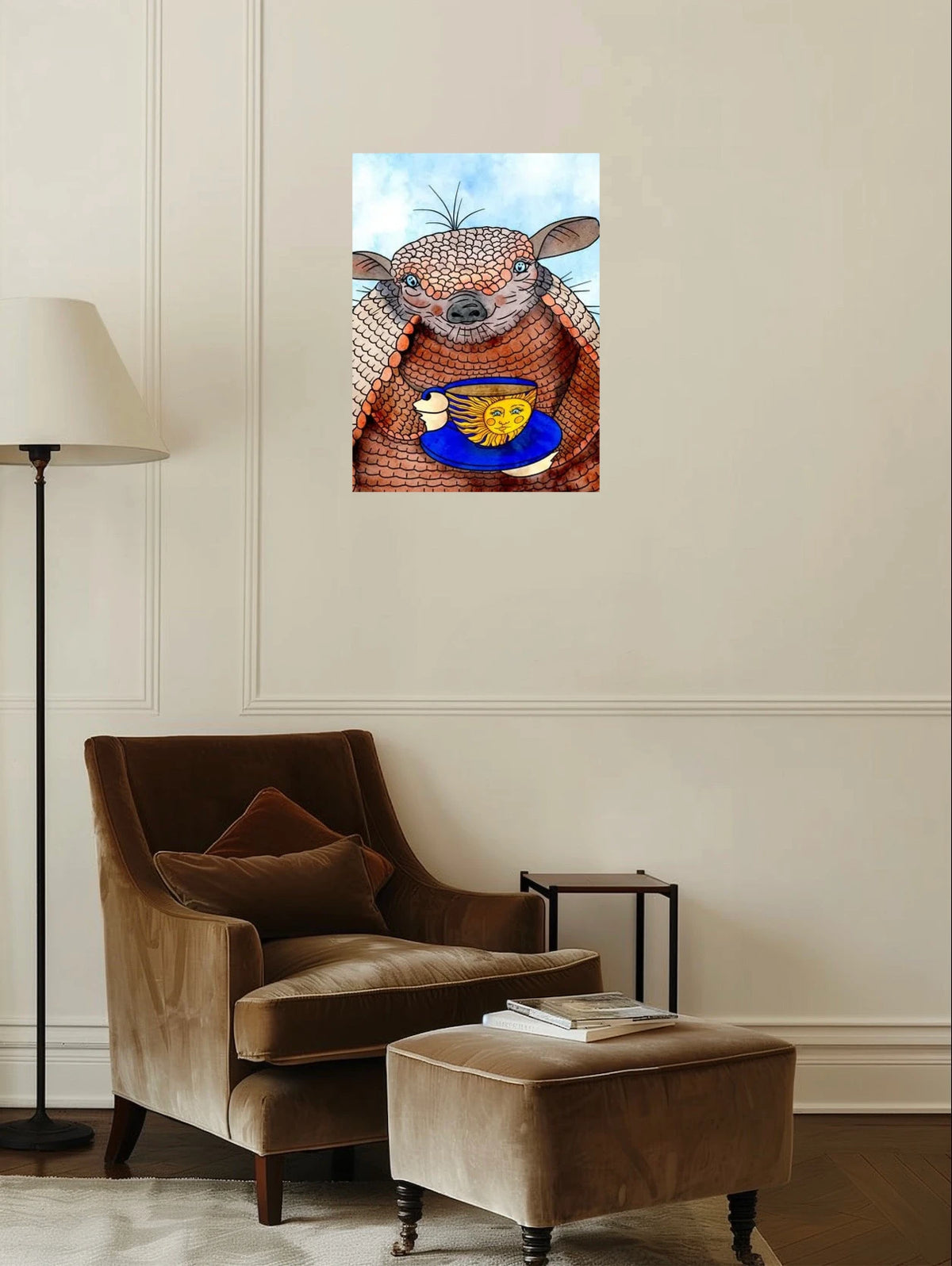 Afternoon Tea - large 24 x 36 unframed art print shown hanging on a wall