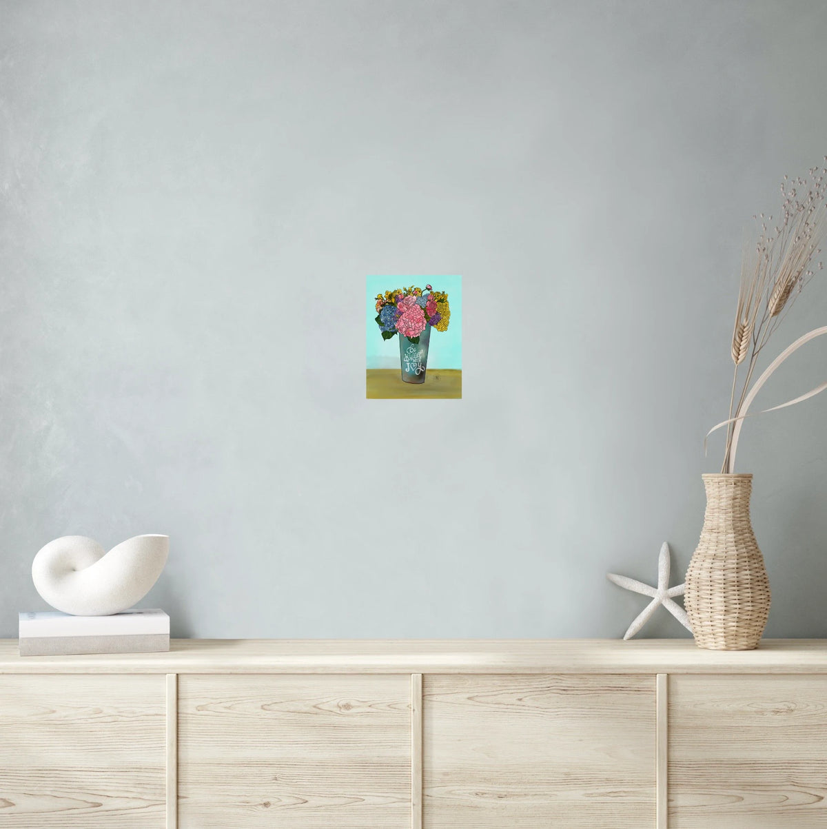 Be Filled with Joy - medium 12 x 16 unframed art print shown hanging on a wall
