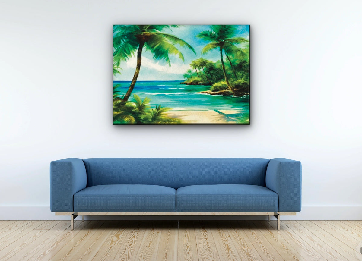 Beach Opening - extra large 36 x 48 unframed art print shown hanging on a wall