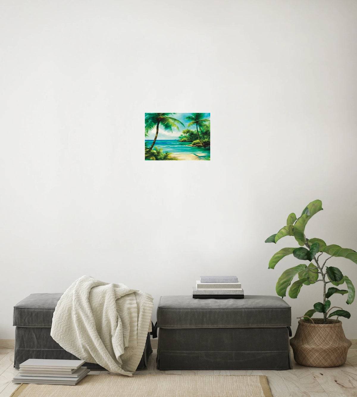 Beach Opening - medium 12 x 16 unframed art print shown hanging on a wall