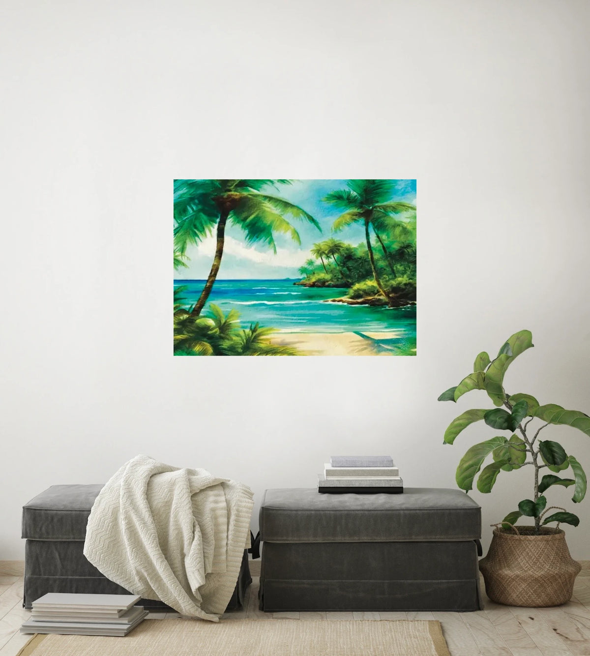 Beach Opening - large 24 x 36 unframed art print shown hanging on a wall