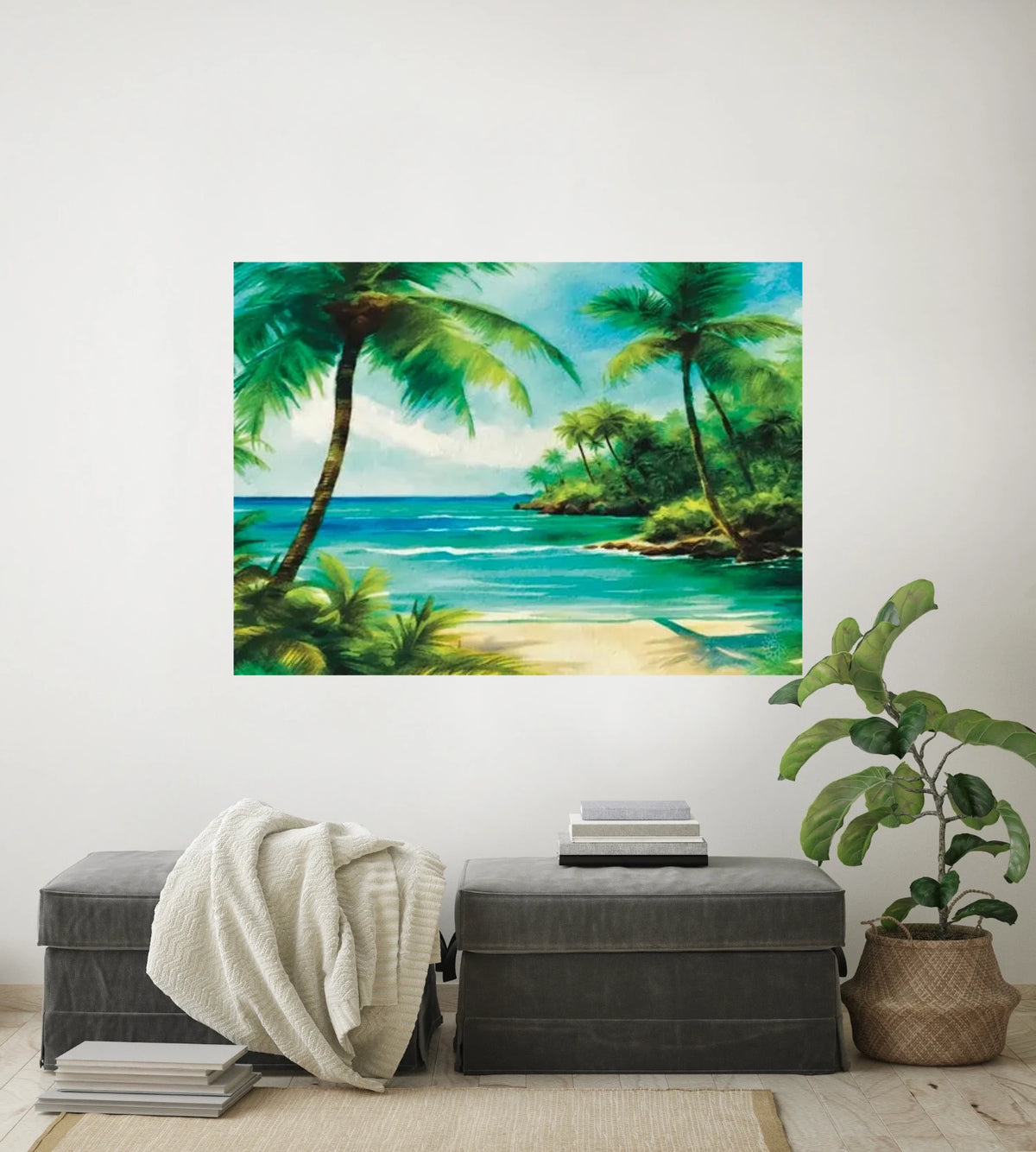 Beach Opening - extra large 36 x 48 unframed art print shown hanging on a wall