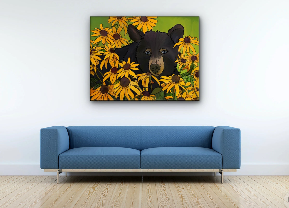 Blackberry Jean - extra large 36 x 48 unframed art print shown hanging on a wall