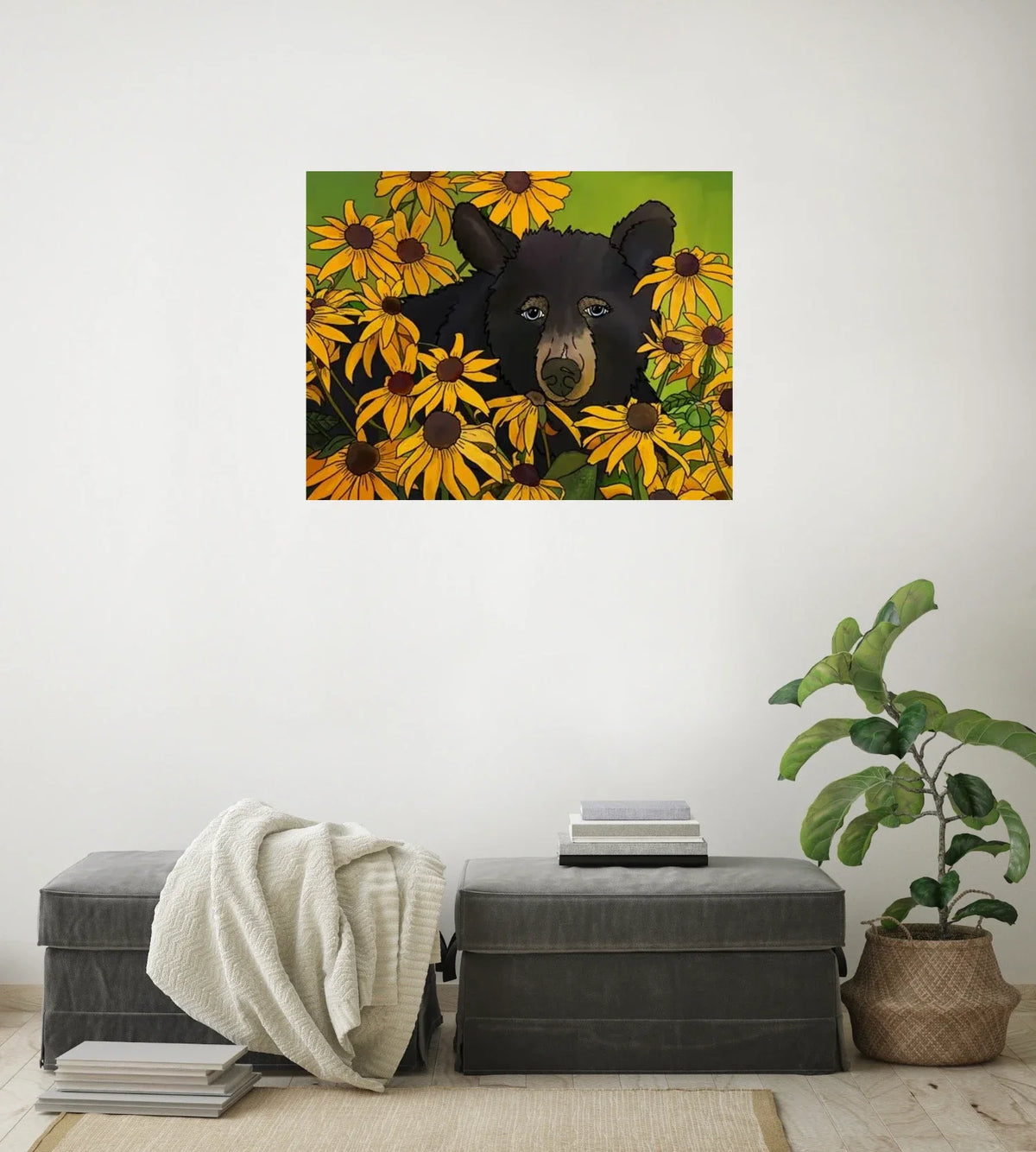 Blackberry Jean - large 24 x 36 unframed art print shown hanging on a wall