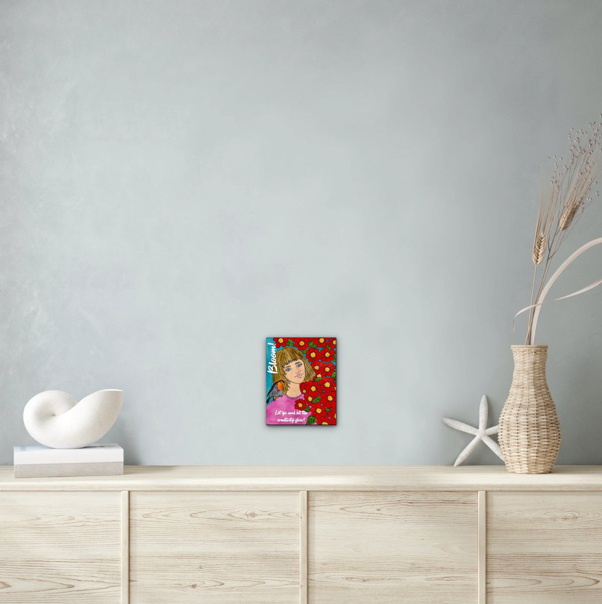 Bloom - medium 12 x 16 unframed art print shown hanging on a wall