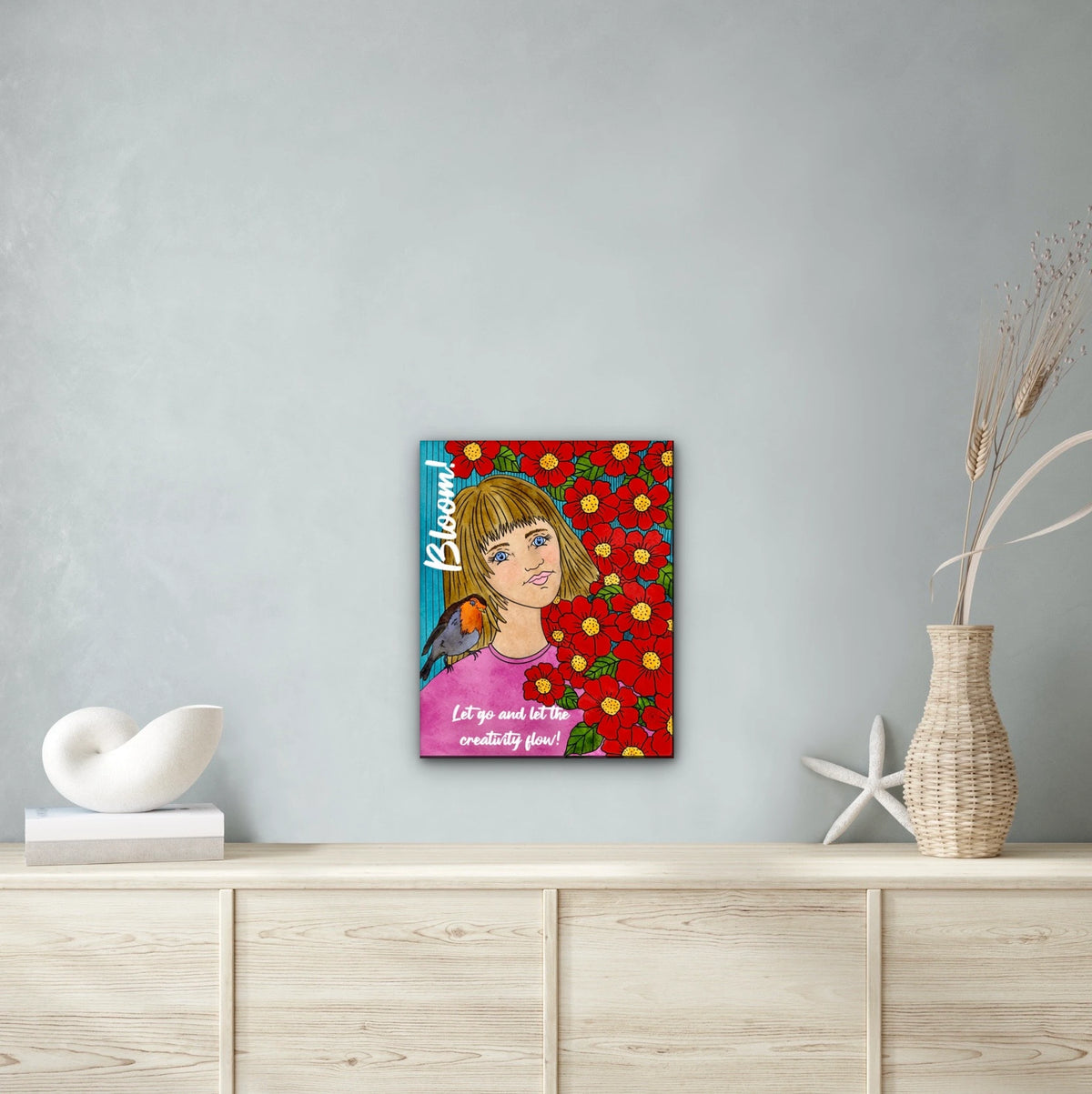 Bloom - large 24 x 36 unframed art print shown hanging on a wall