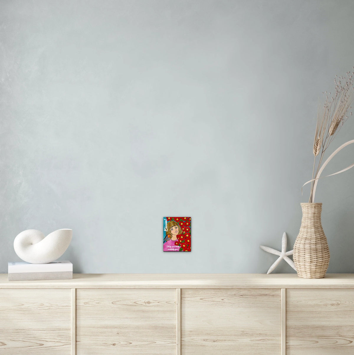Bloom - small 8 x 10 unframed art print shown hanging on a wall