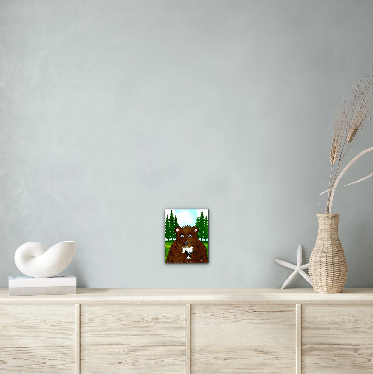 Bryan Bear - medium 12 x 16 unframed art print shown hanging on a wall