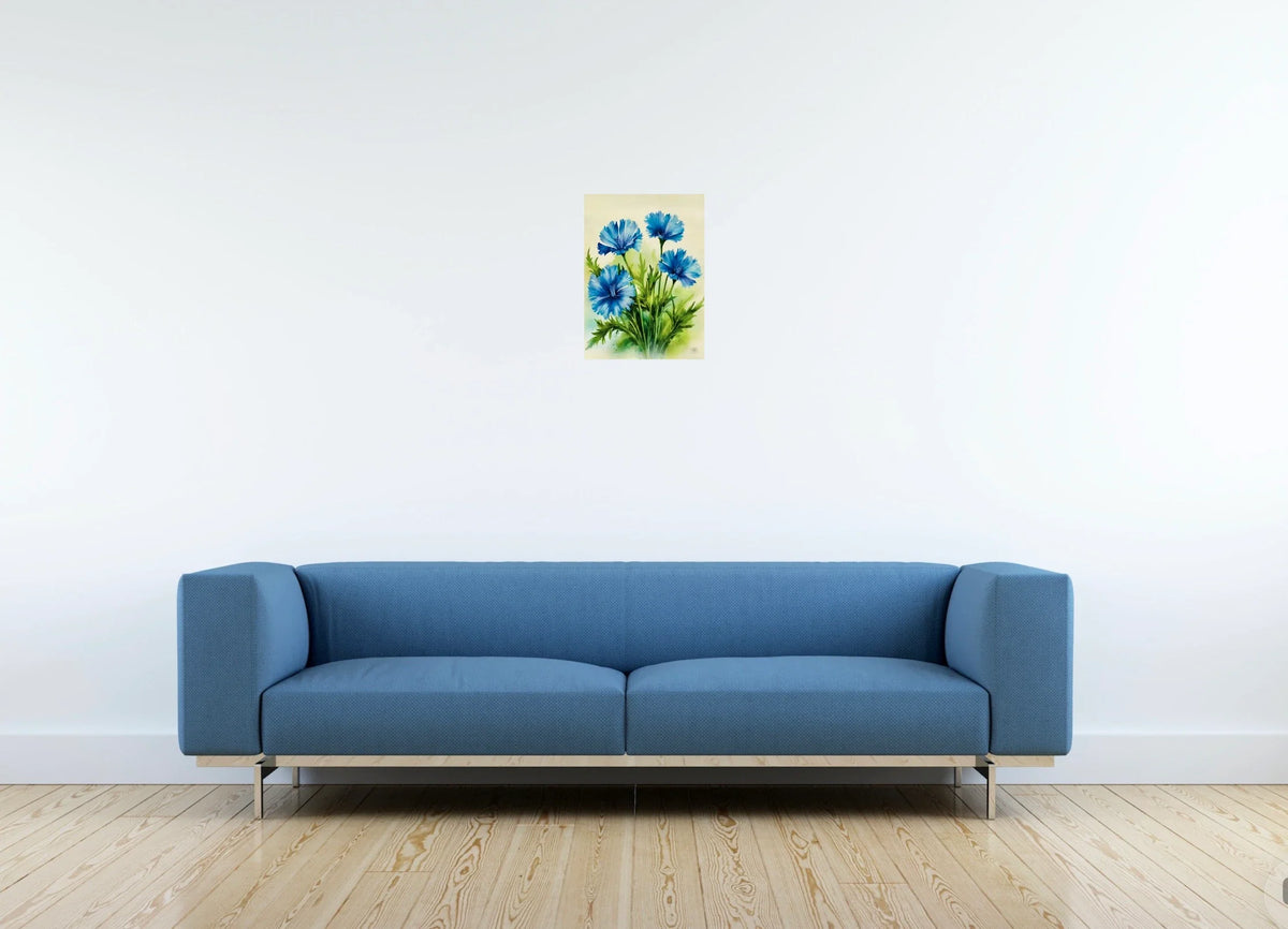 Chicory - medium 12 x 16 unframed art print shown hanging on a wall