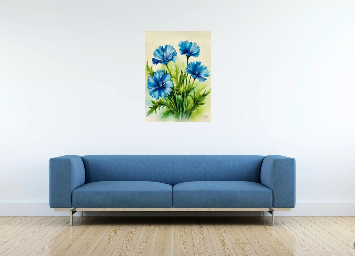 Chicory - large 24 x 36 unframed art print shown hanging on a wall