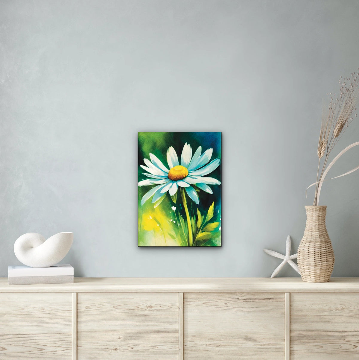 Daisy - large 24 x 36 unframed art print shown hanging on a wall