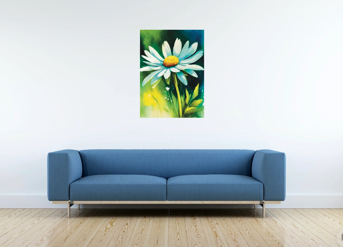Daisy - large 24 x 36 unframed art print shown hanging on a wall