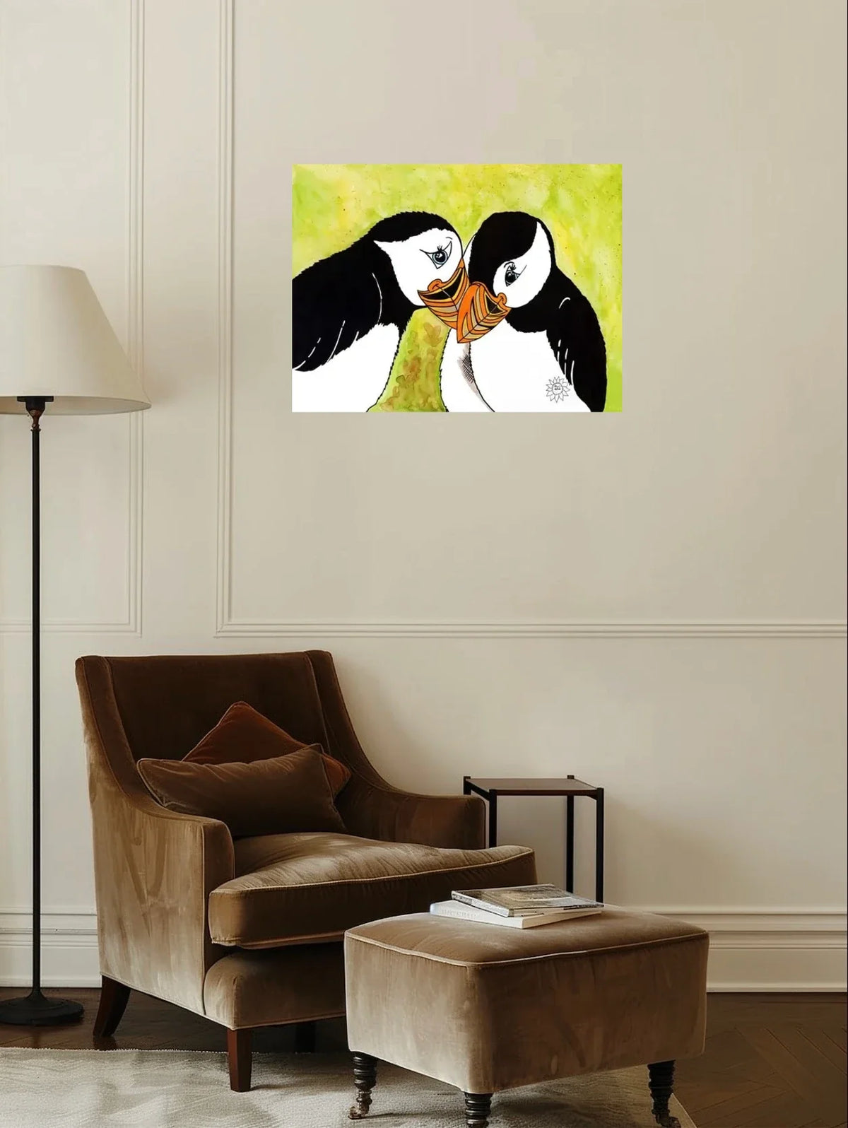 Empty Nesters - large 24 x 36 unframed art print shown hanging on a wall
