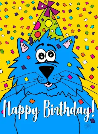 Fat Cat - Happy Birthday Greeting Cards