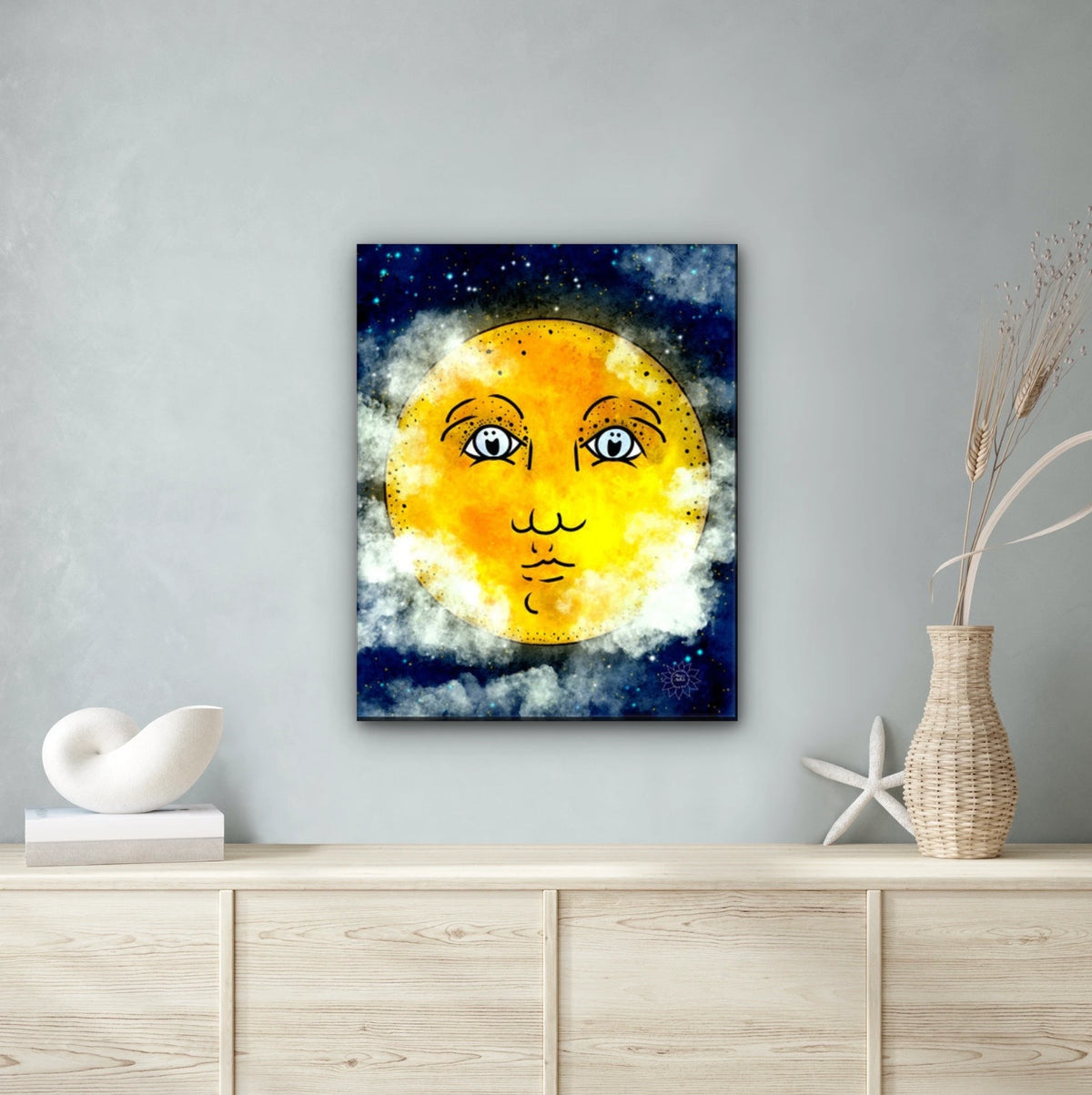 Full Moon - extra large 36 x 48 unframed art print shown hanging on a wall