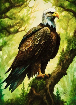 Eagle Standing on Stump