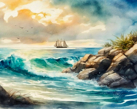 Boat in the Seascape.