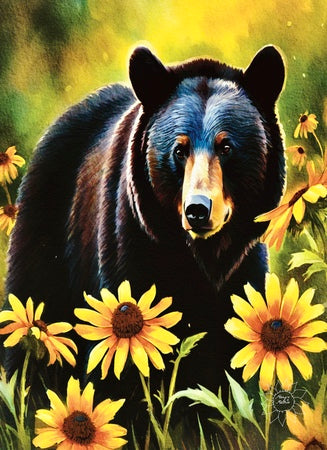 Black Bear Among Black-eyed Susans