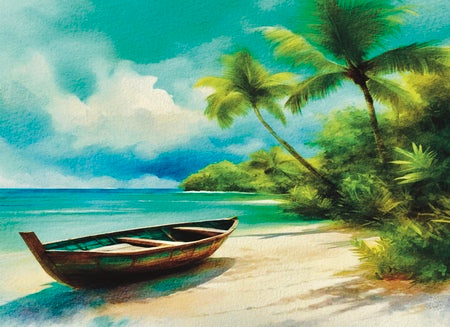 Beached Boat on Sand