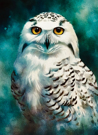 Staring Snow Owl