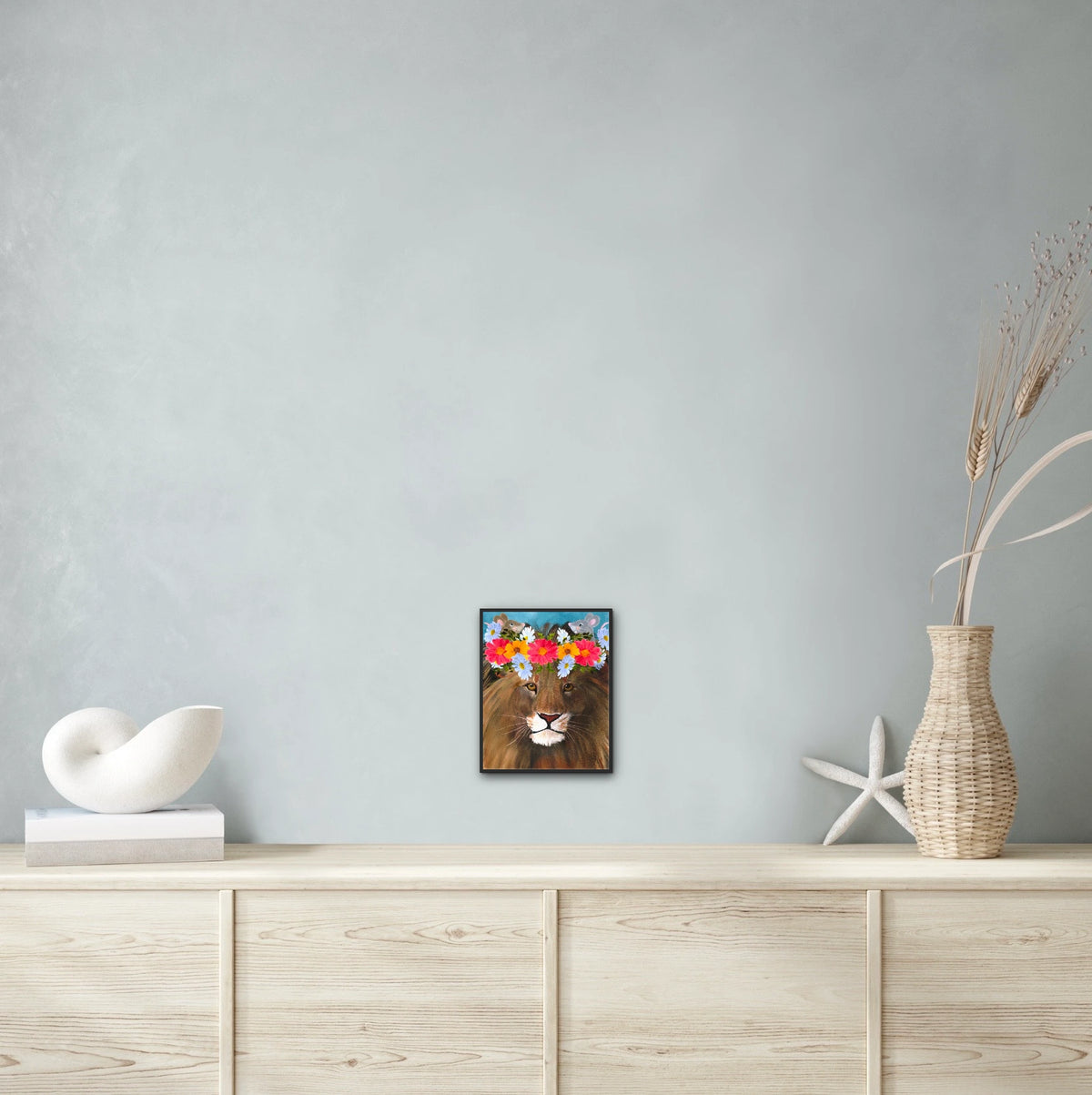 Jeremiah's Magical Crown - medium 12 x 16 framed art print shown hanging on a wall