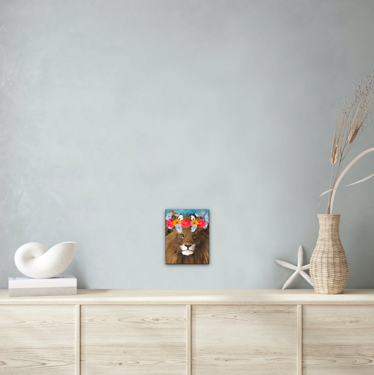 Jeremiah's Magical Crown - medium 12 x 16 unframed art print shown hanging on a wall