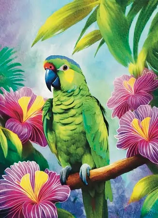 Lilac Crowned Parrot Watercolor Paper Art Prints