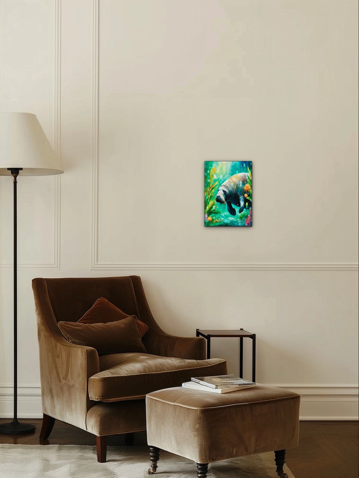 Luna's Serenade - medium 12 x 16 unframed art print shown hanging on a wall