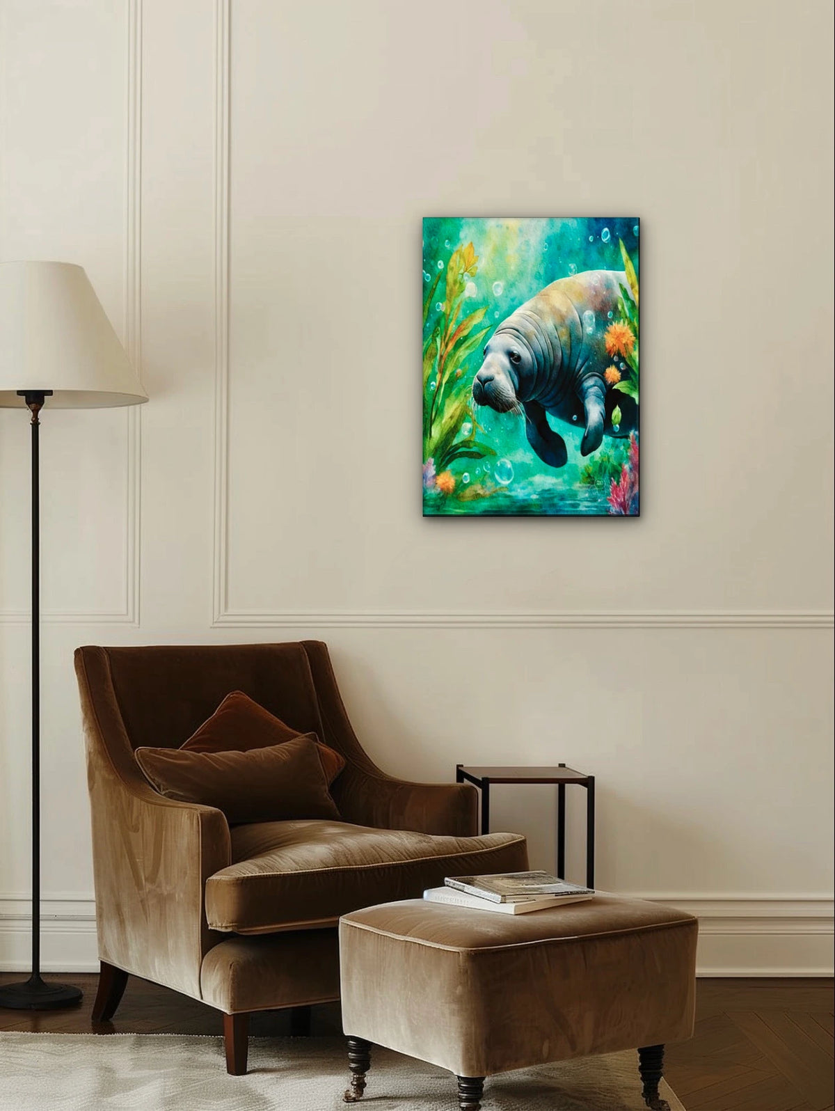 Luna's Serenade - large 24 x 36 unframed art print shown hanging on a wall