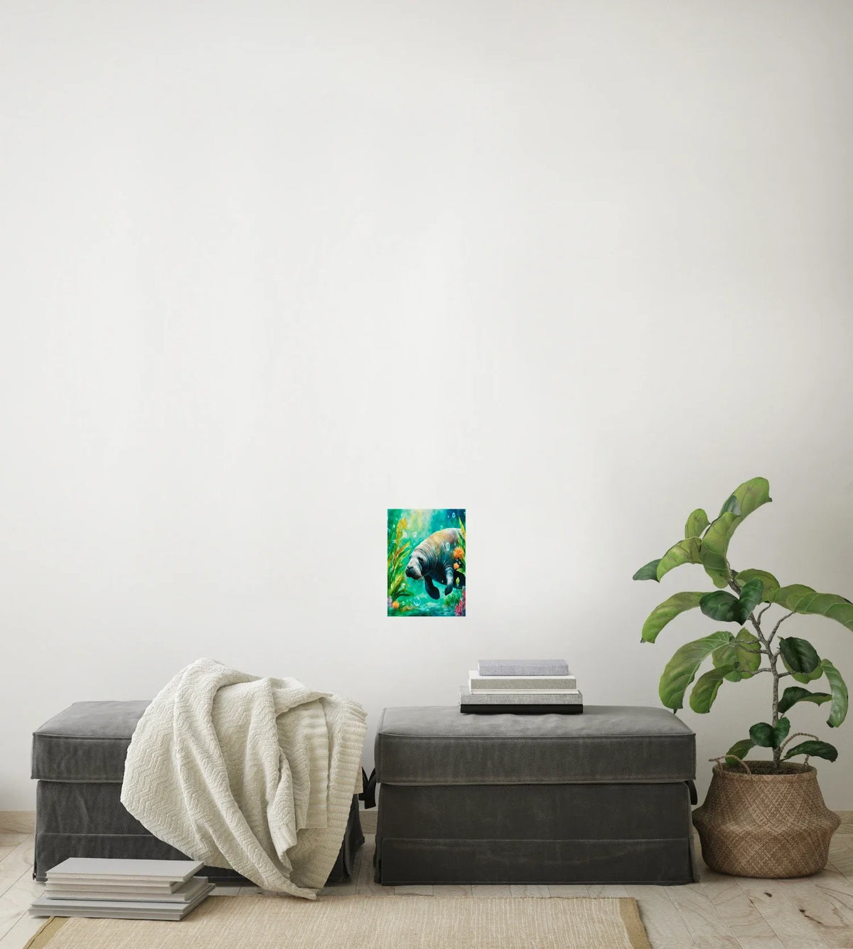 Luna's Serenade - small 8 x 10 unframed art print shown hanging on a wall