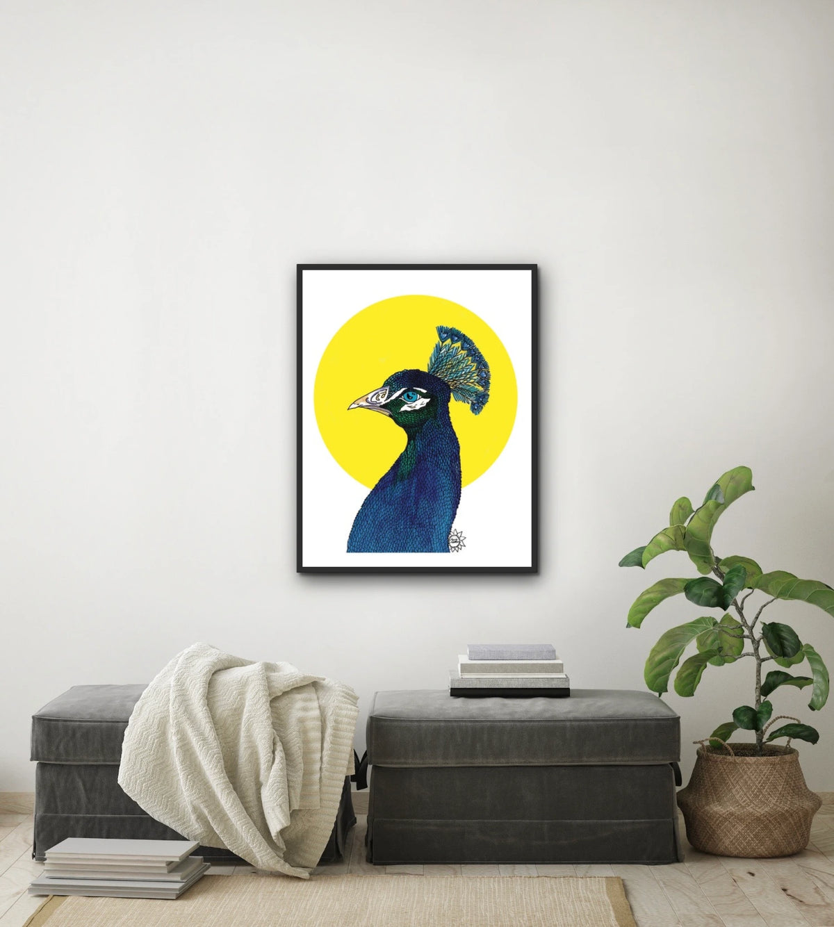 Peter Peacock - large 24 x 36 framed art print shown hanging on a wall