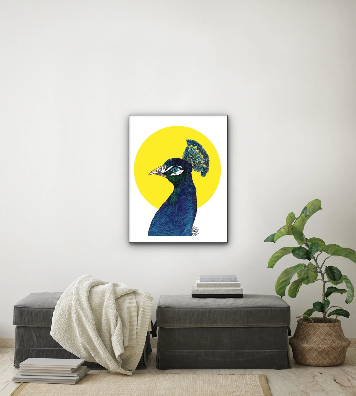 Peter Peacock - large 24 x 36 unframed art print shown hanging on a wall