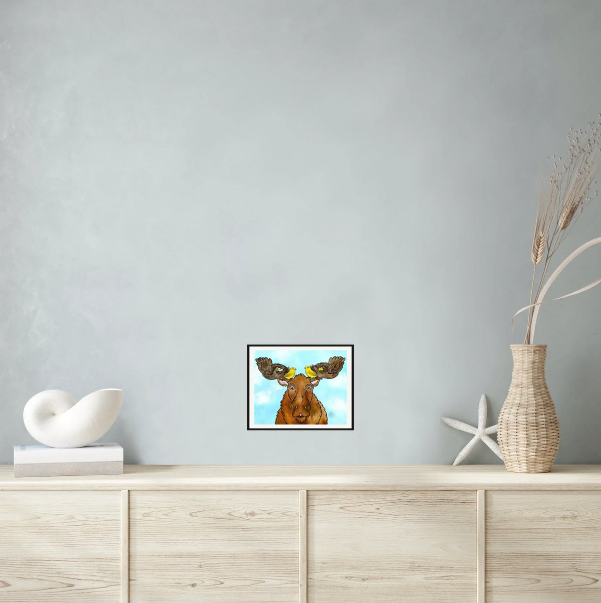 Renters - medium 12 x 16 matted and framed art print shown hanging on a wall